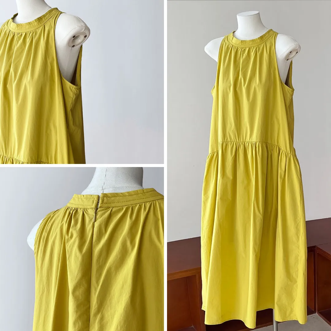 无袖挂脖大摆连衣裙 Elegant Relaxed Sleeveless Halter Neck Dress