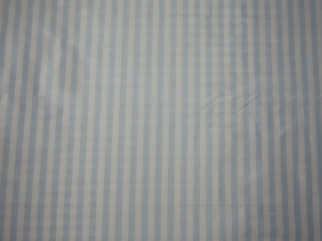 100% Pure Silk dupion Fabric blue and white color stripe 54" wide DUPS66[2]