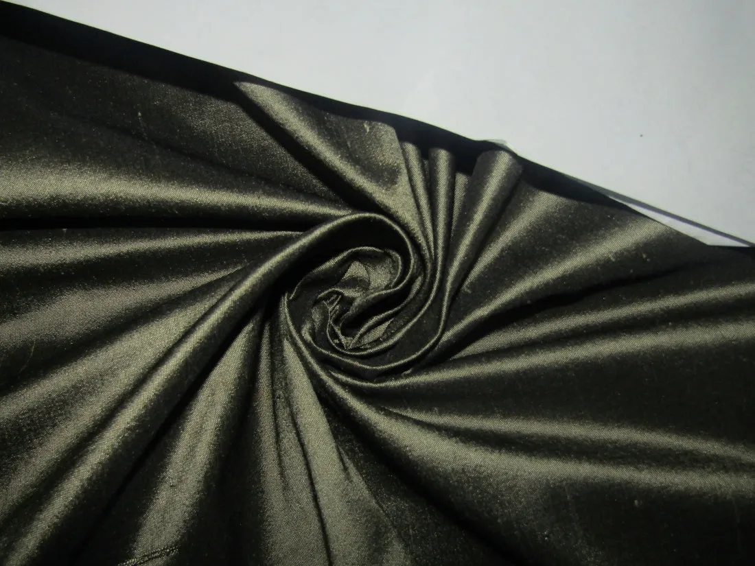 100% PURE SILK DUPION FABRIC Green x Black COLOR 54" wide DUP2[9]