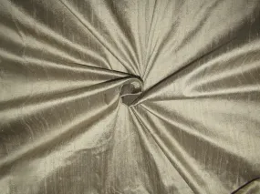 100% Pure Silk Dupion Fabric olive grey 54" wide WITH SLUBS MM86[1]