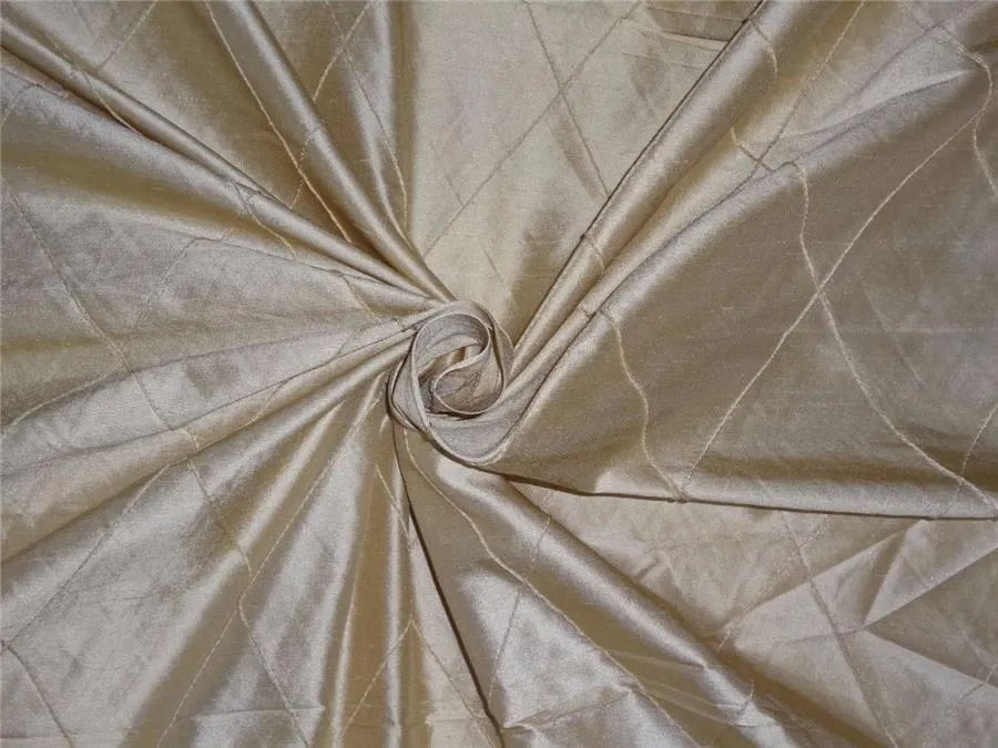 100% silk caramel gold large dupioni pintucks 3.80 yards single length PKT#P29[1]