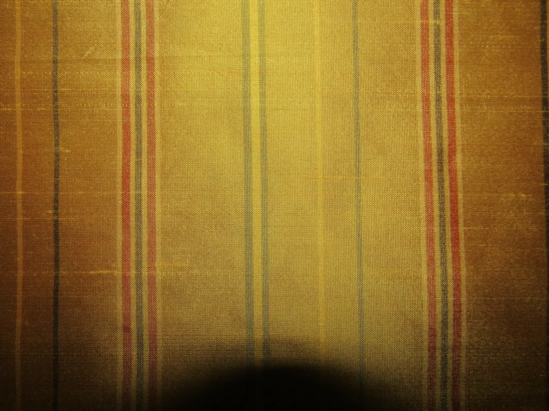 100% silk dupion bright gold stripes 54&quot; wide