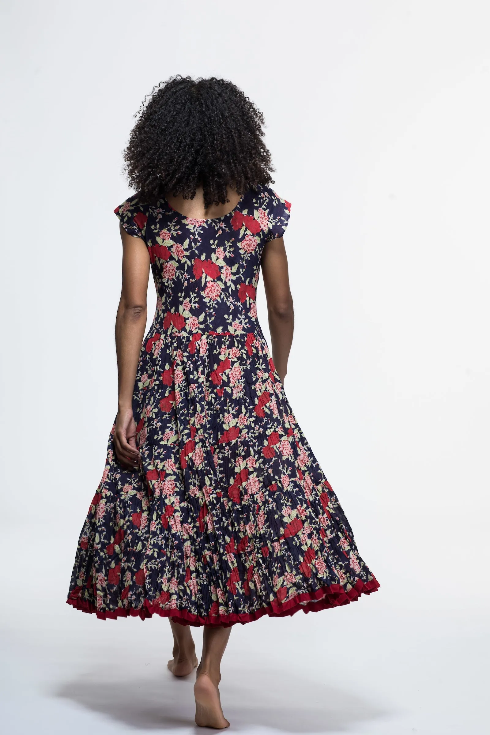 Amber Dress Hand Block Printed Pure Cotton Last One Size 18 to 22