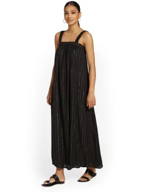 America & Beyond Pleated Lurex Open-Back Maxi Dress - Brands We Love