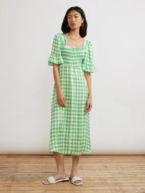 Arabella Green Checker Dress