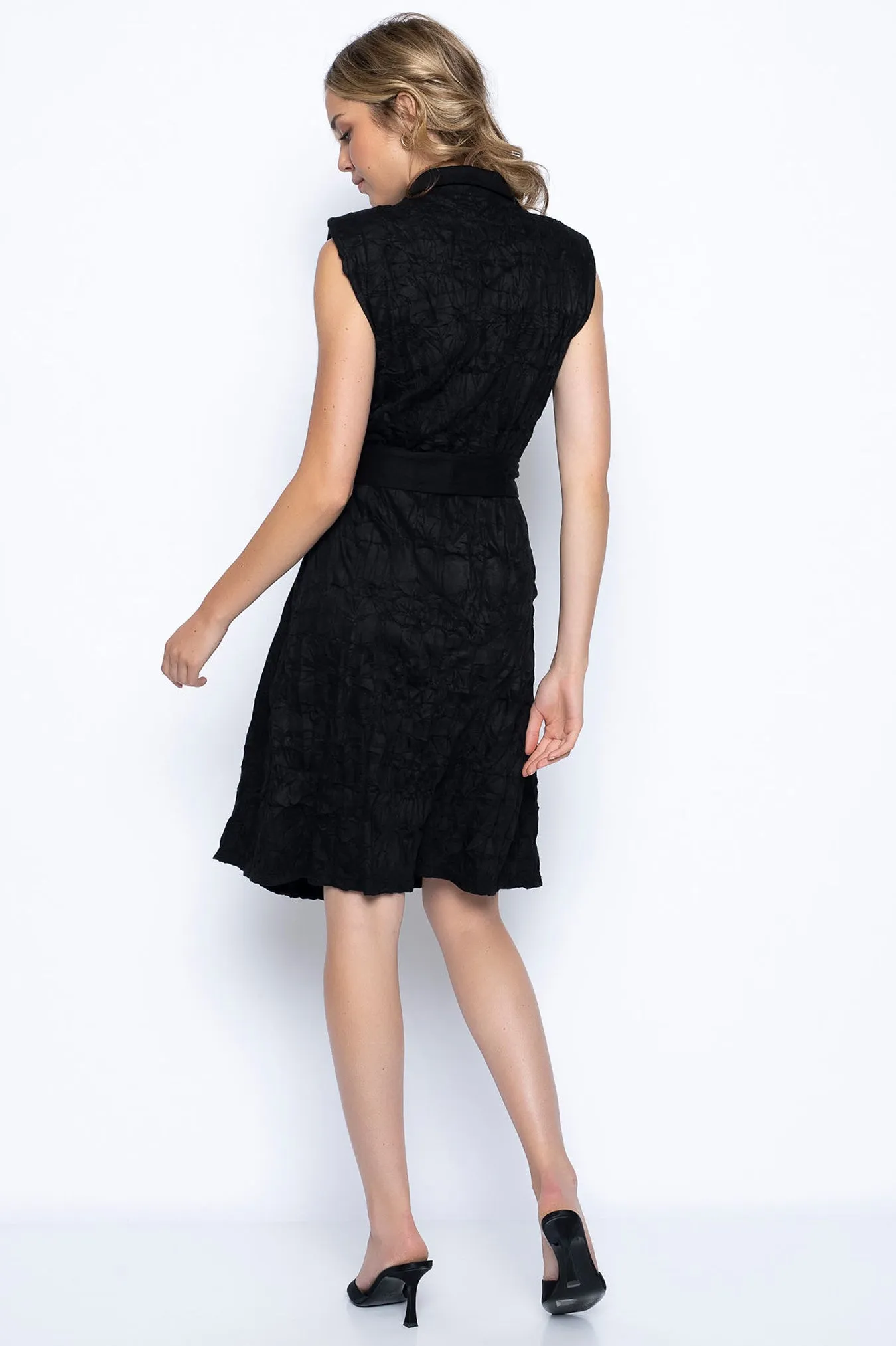 Black Sleeveless Shirt Dress