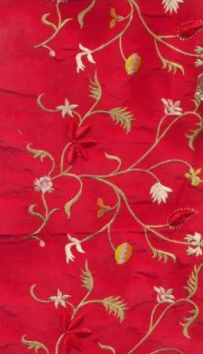 blood red dupioni embroidered DUP#E8