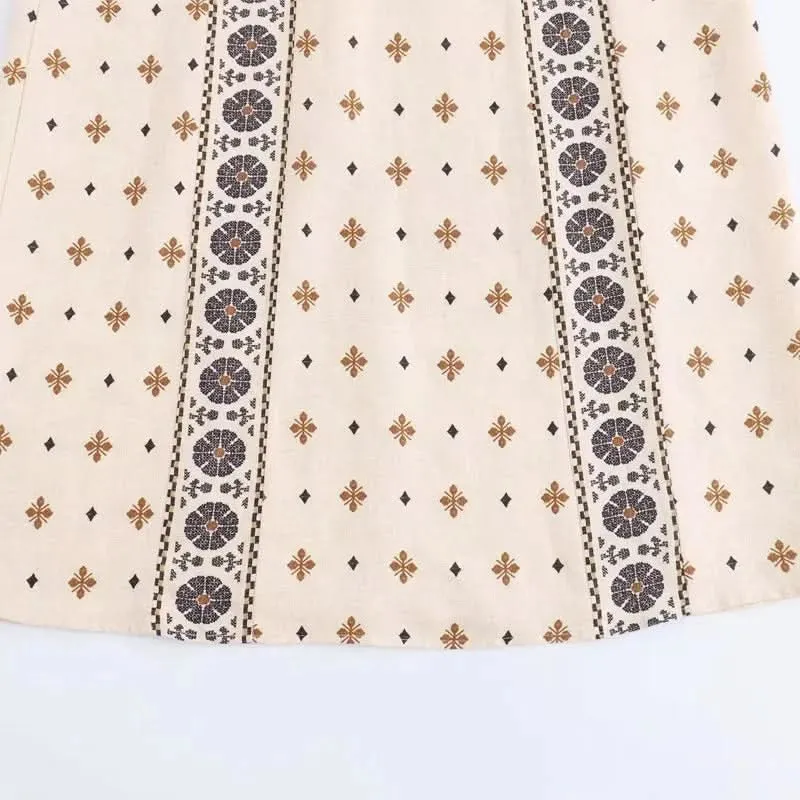 Boho Print Backless Cut Out Midi Dress - By Lustmia