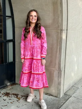 Bright and Bold Floral Midi Dress