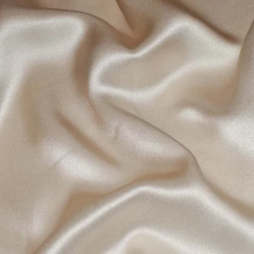 Champagne Beige Famous Designer Silk Blend Crepe Back Satin Fabric