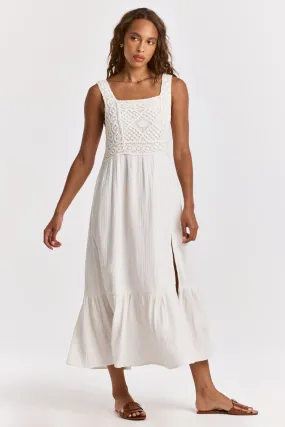 CHASITY EMBROIDERY TANK DRESS WHITE