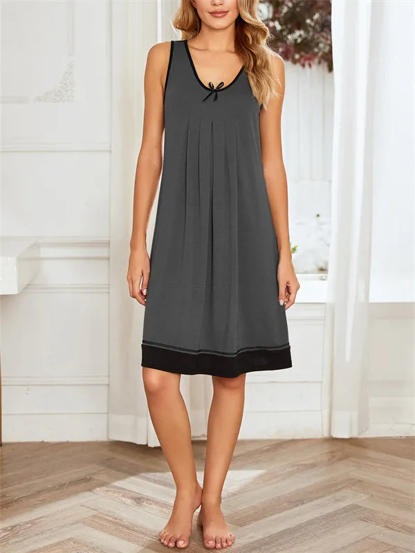 Colorblock Bow Tie Lounge Dress