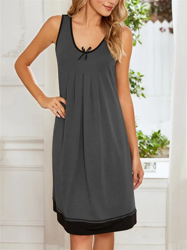 Colorblock Bow Tie Lounge Dress