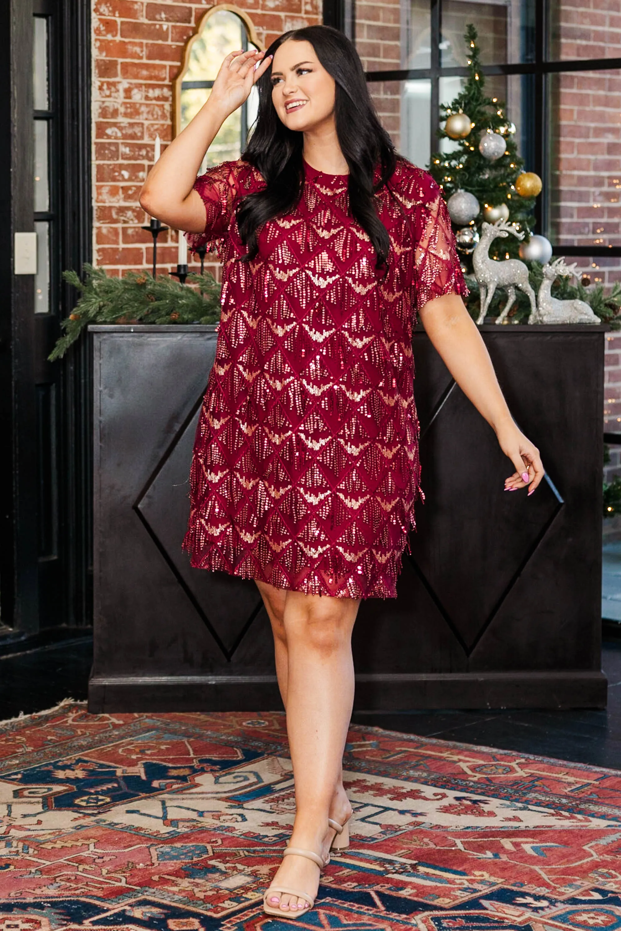 Dazzled Up Dress, Wine