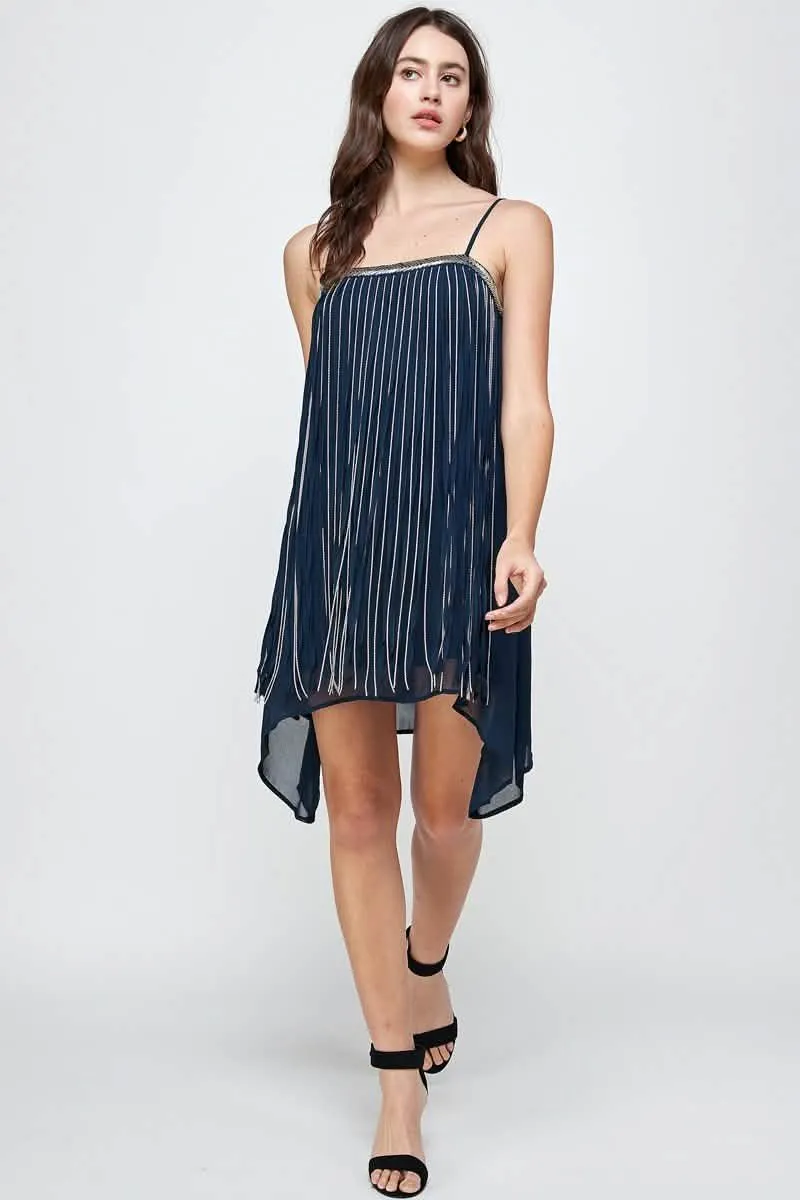 Dazzling Fringe Metallic Mini Dress