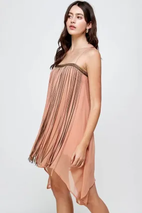 Dazzling Fringe Metallic Mini Dress