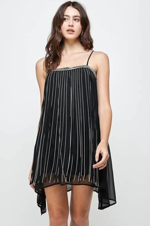 Dazzling Fringe Metallic Mini Dress