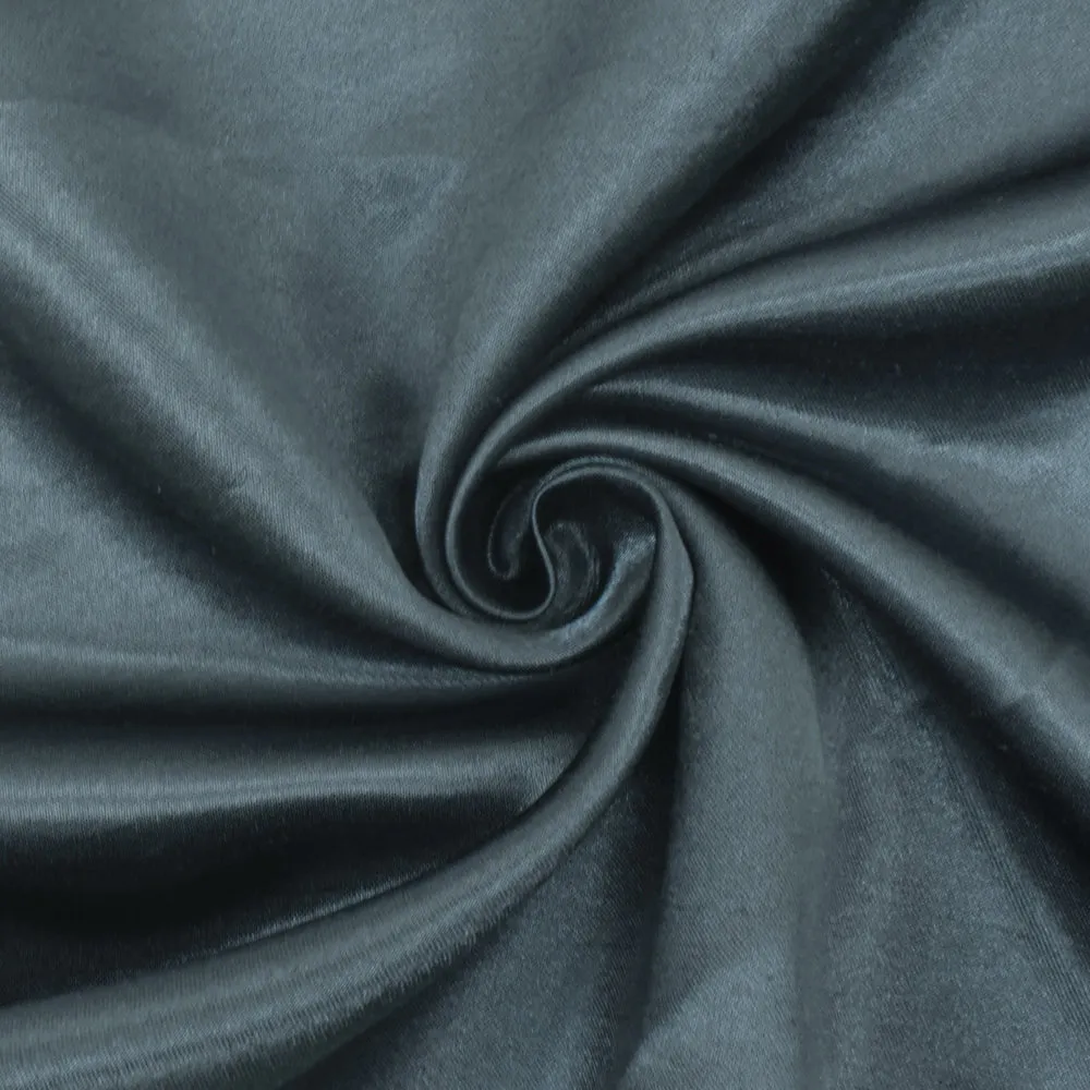 Deep Pearl Gray Solid Poly Antique Satin Woven Fabric