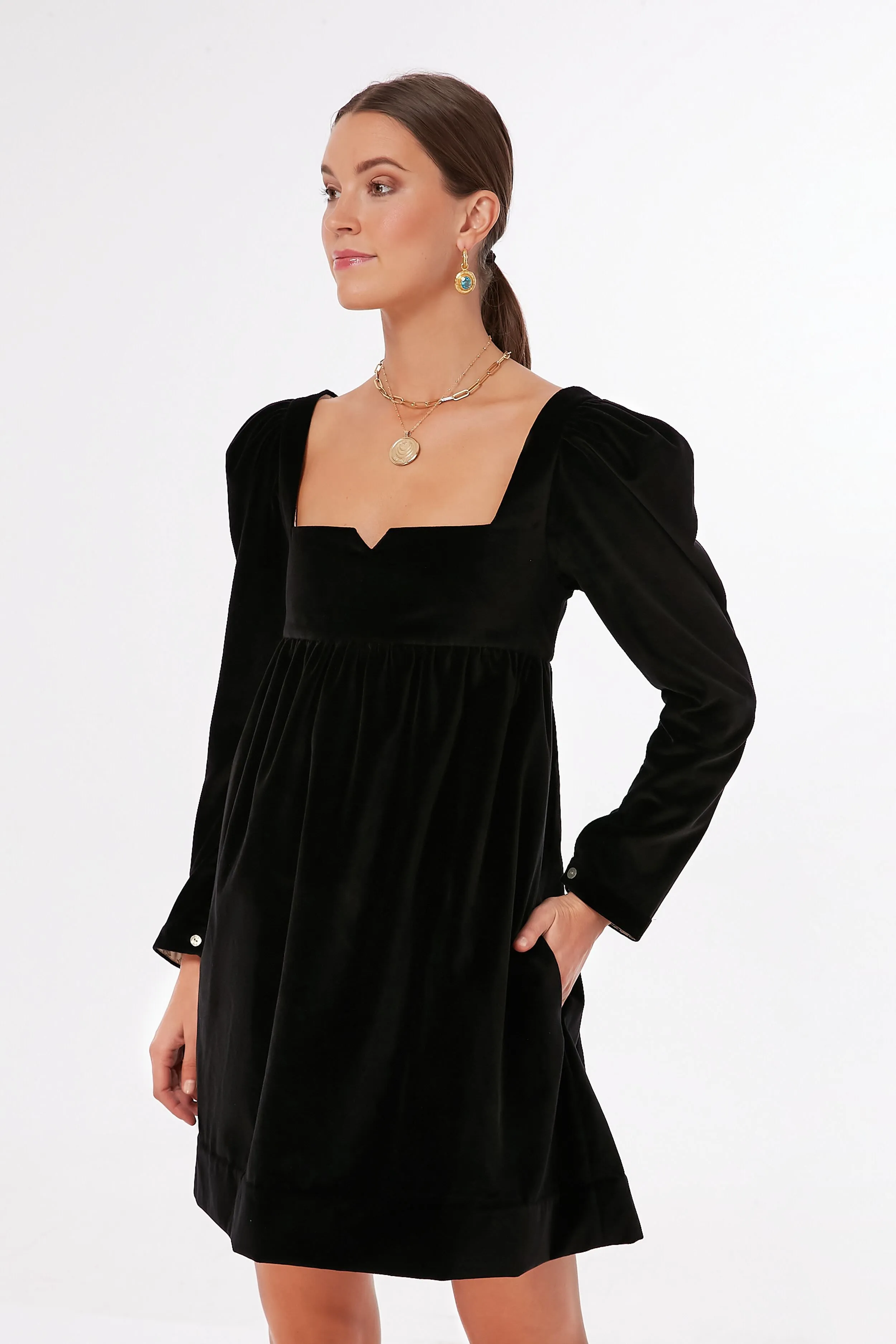 Eva Onyx Velvet Dress