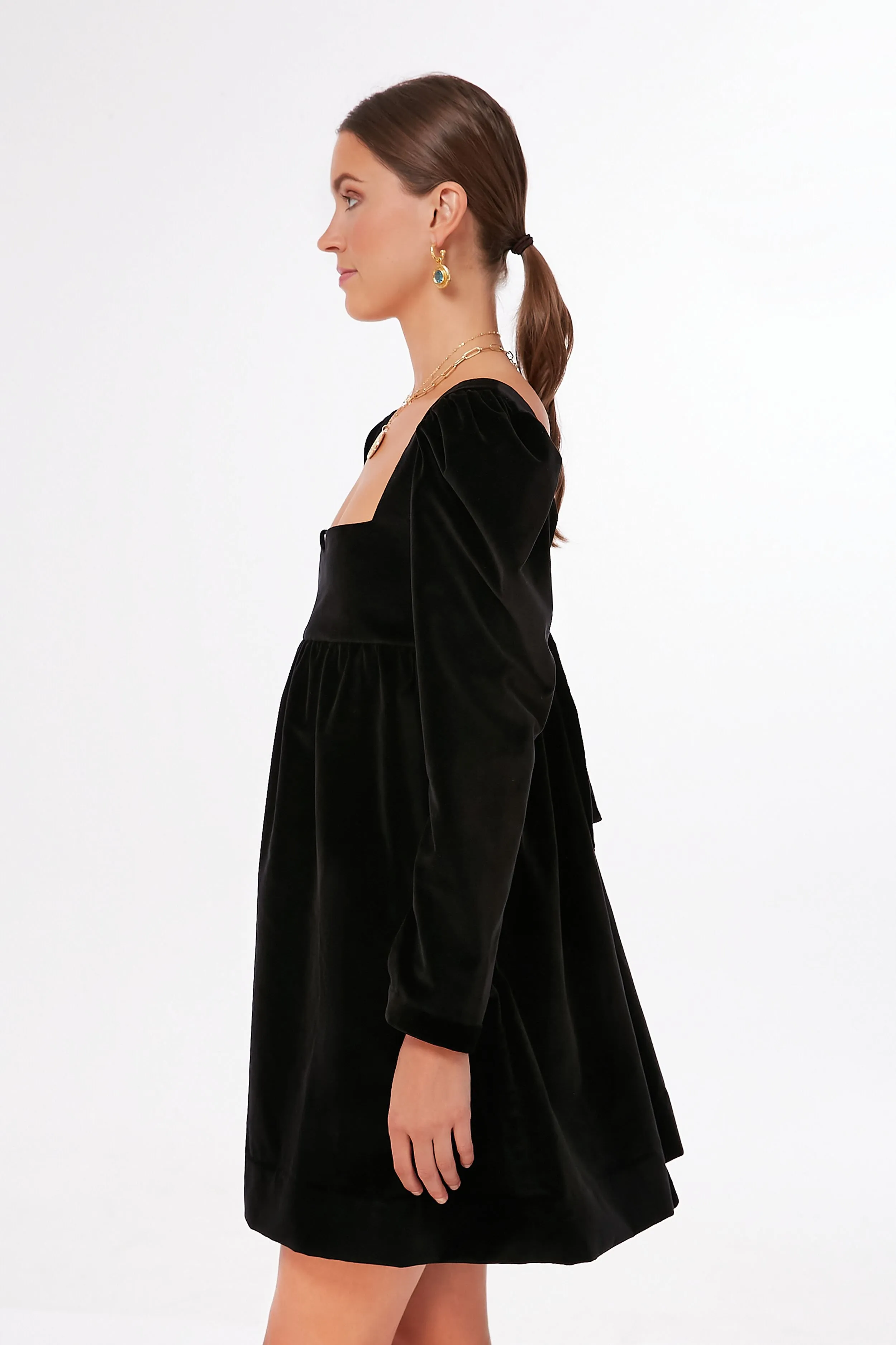 Eva Onyx Velvet Dress