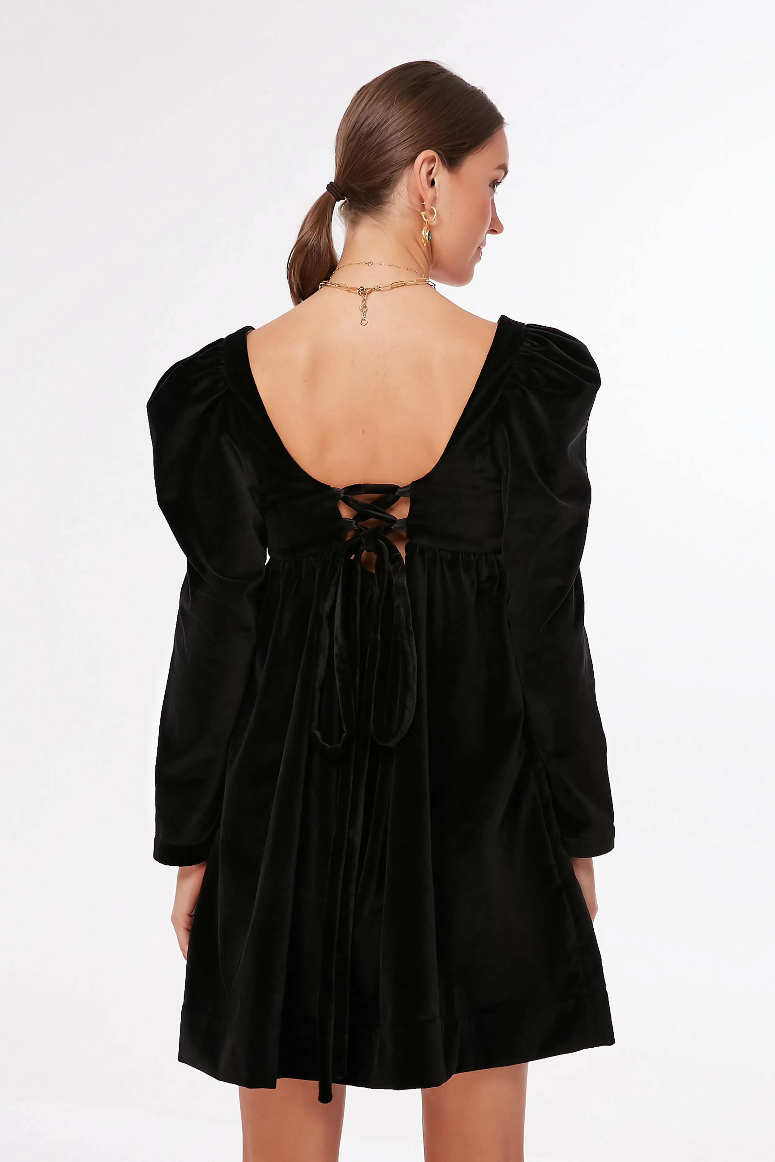Eva Onyx Velvet Dress