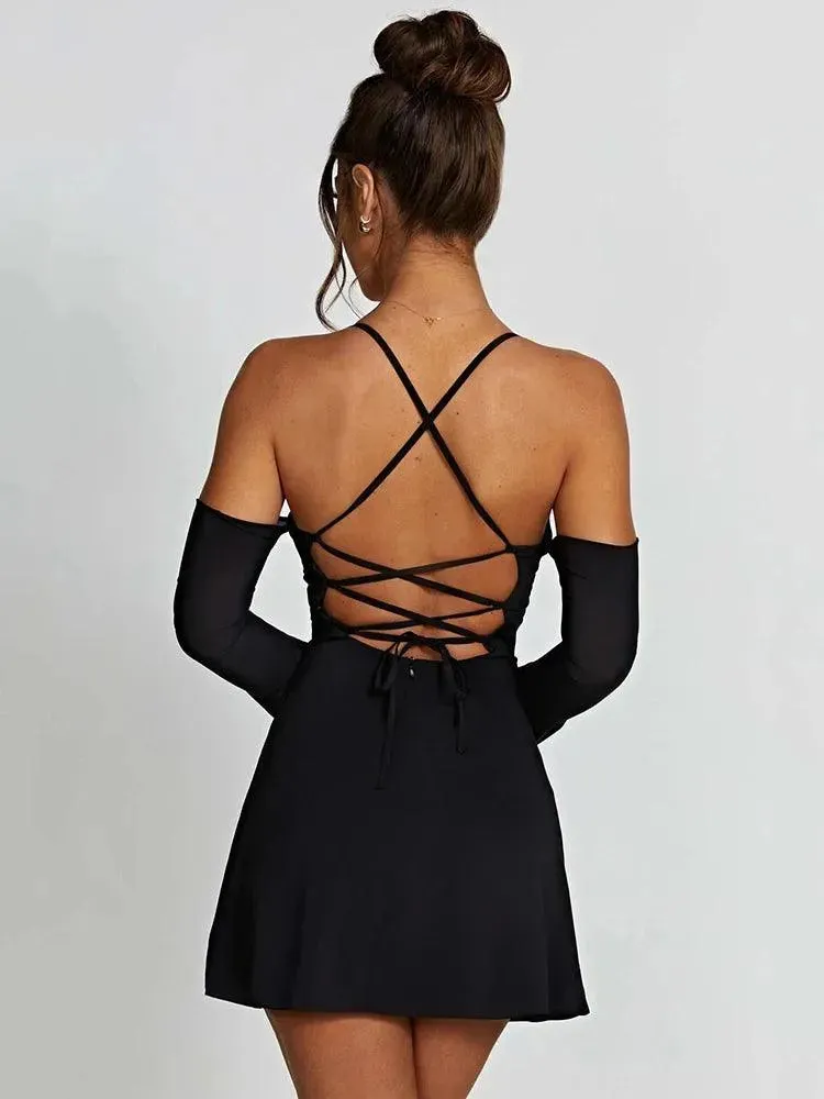 Evelin Lace Up Mini Dress