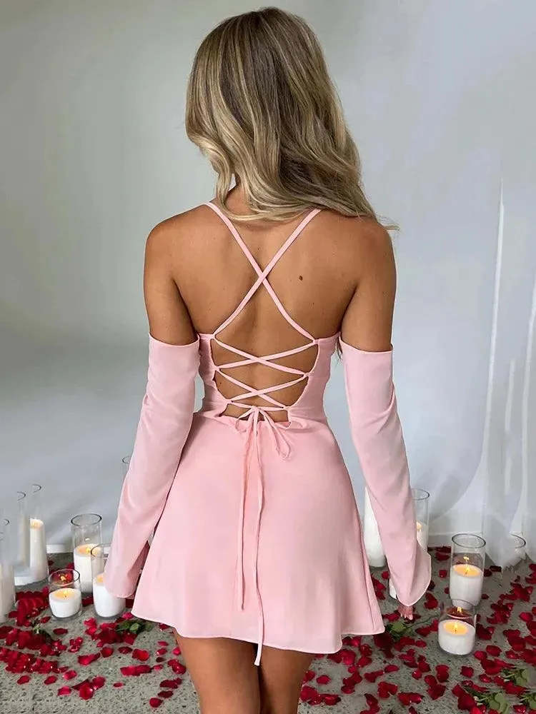 Evelin Lace Up Mini Dress