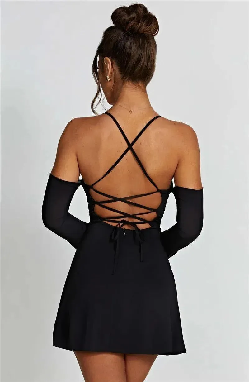 Evelin Lace Up Mini Dress