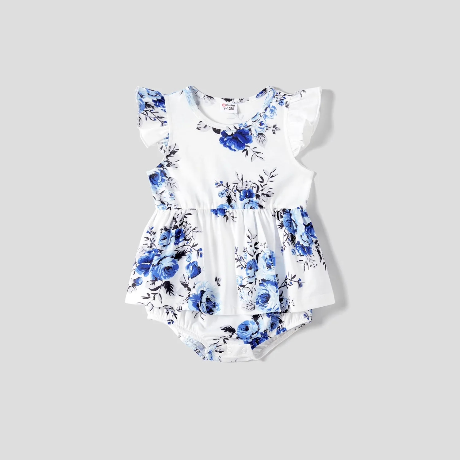 Family Matching Allover Floral Print  Dresses and Short-sleeve Colorblock T-shirts Sets