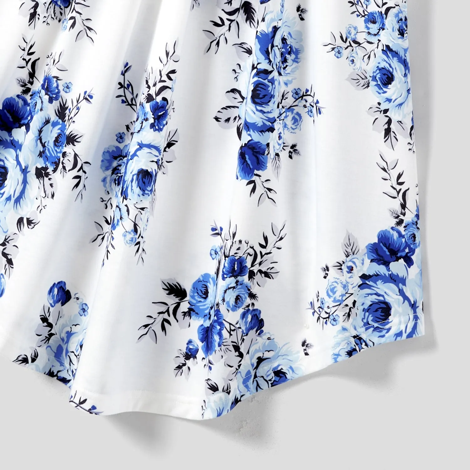 Family Matching Allover Floral Print  Dresses and Short-sleeve Colorblock T-shirts Sets