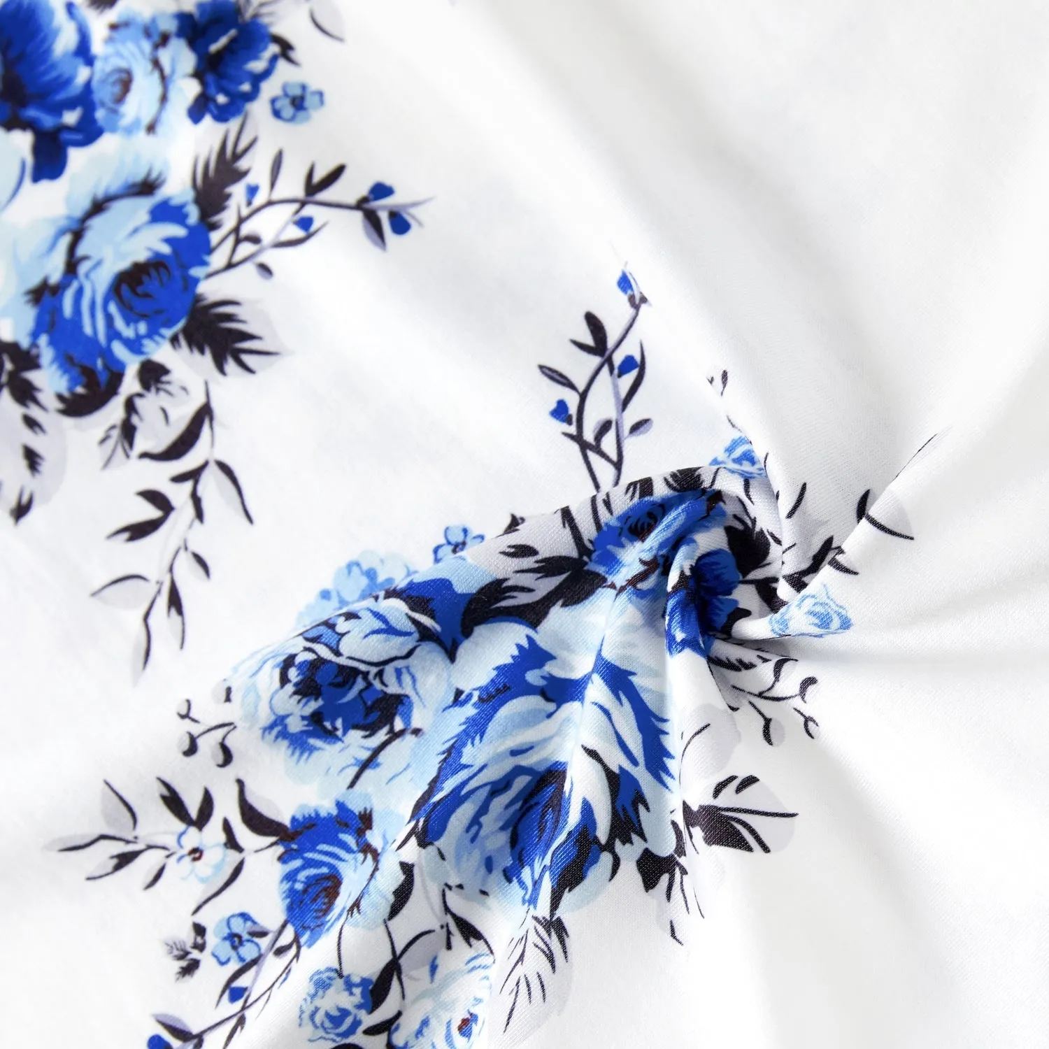 Family Matching Allover Floral Print  Dresses and Short-sleeve Colorblock T-shirts Sets