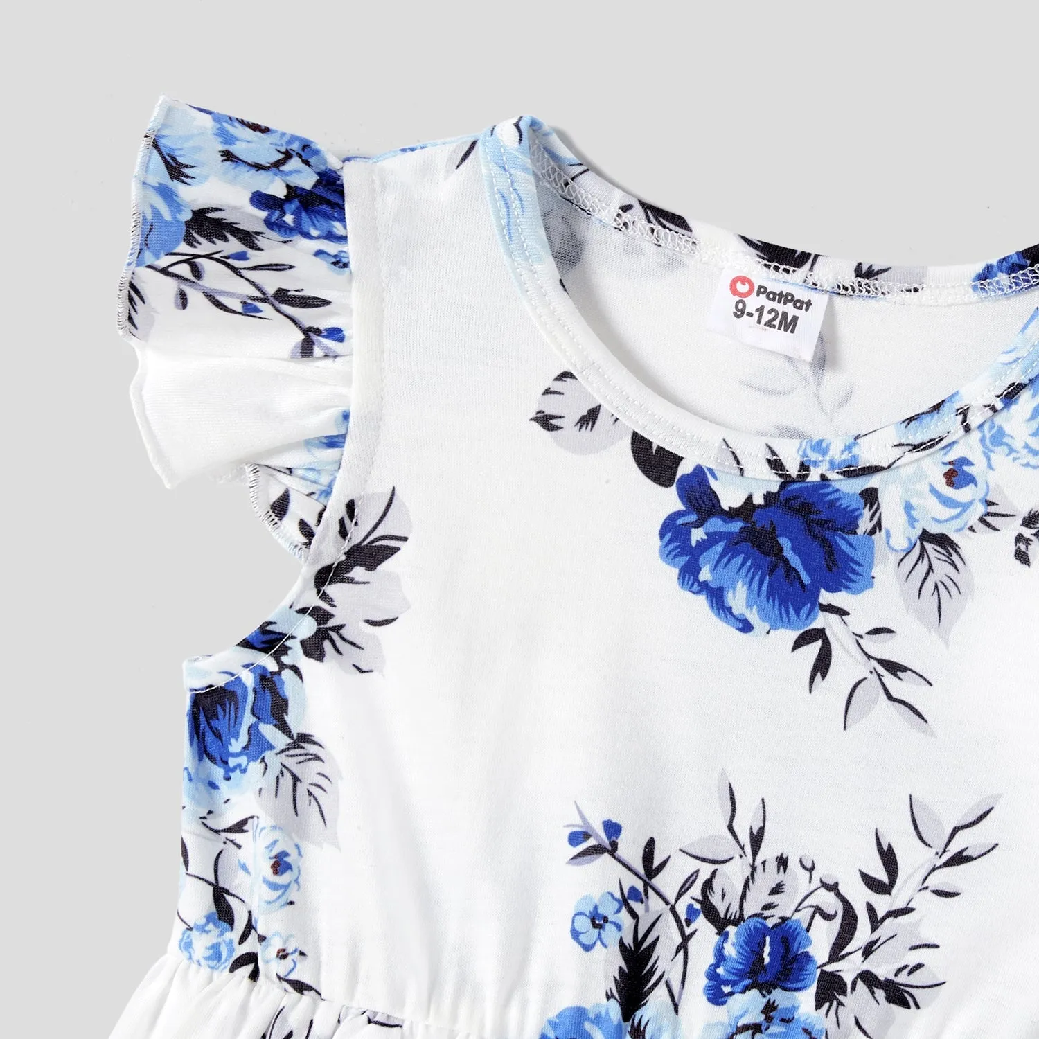 Family Matching Allover Floral Print  Dresses and Short-sleeve Colorblock T-shirts Sets
