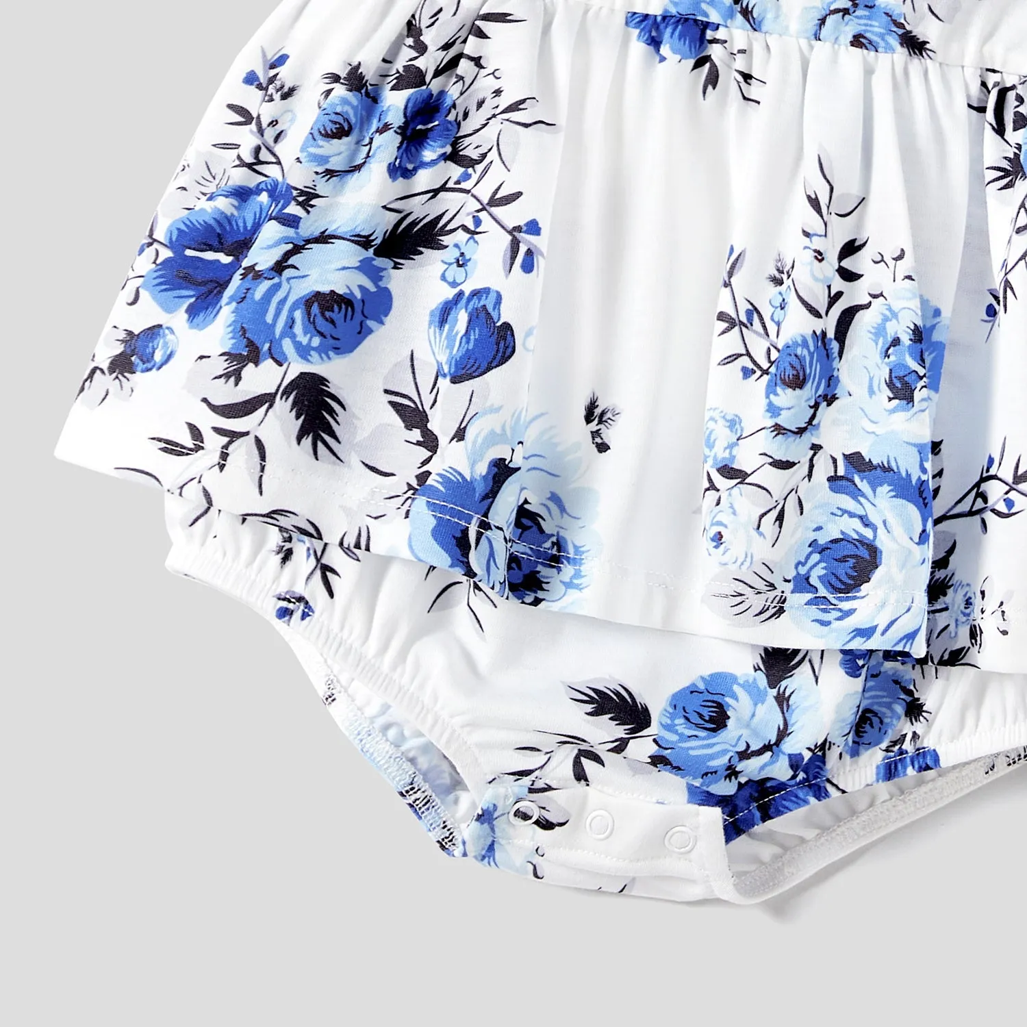 Family Matching Allover Floral Print  Dresses and Short-sleeve Colorblock T-shirts Sets