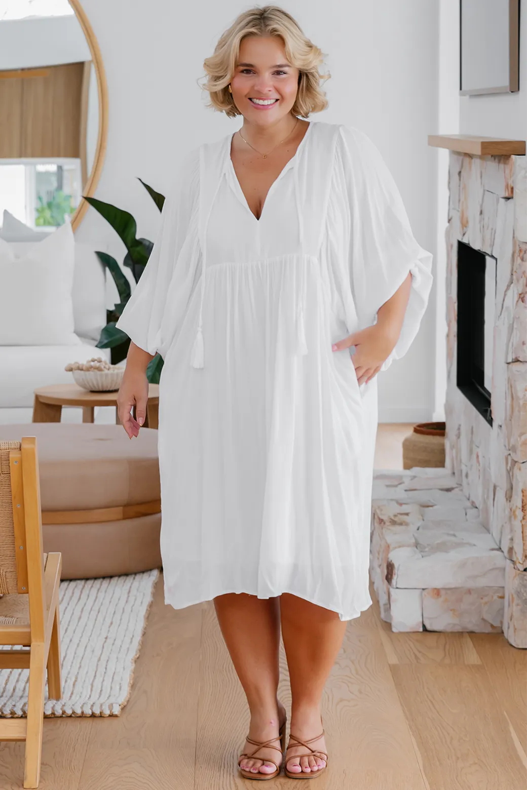 FINAL SALE | Sass Rava Boho Mini Dress White