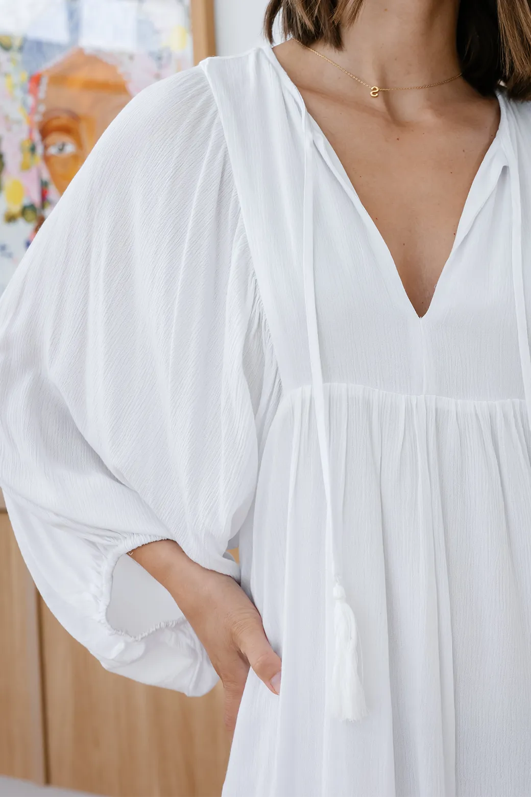 FINAL SALE | Sass Rava Boho Mini Dress White
