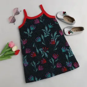 Floral and Polka Closed Strap Dress