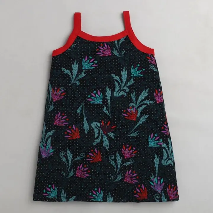 Floral and Polka Closed Strap Dress