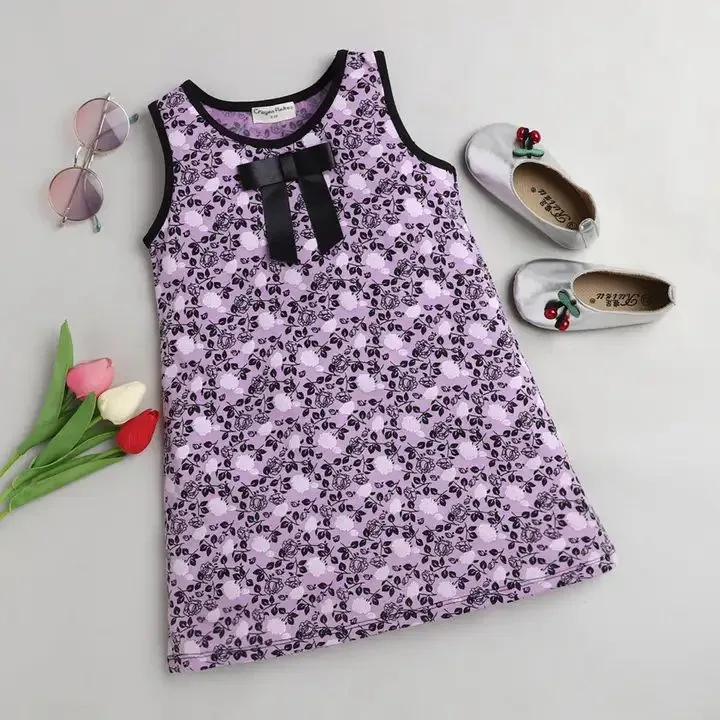 Floral Printed Dress - Purple