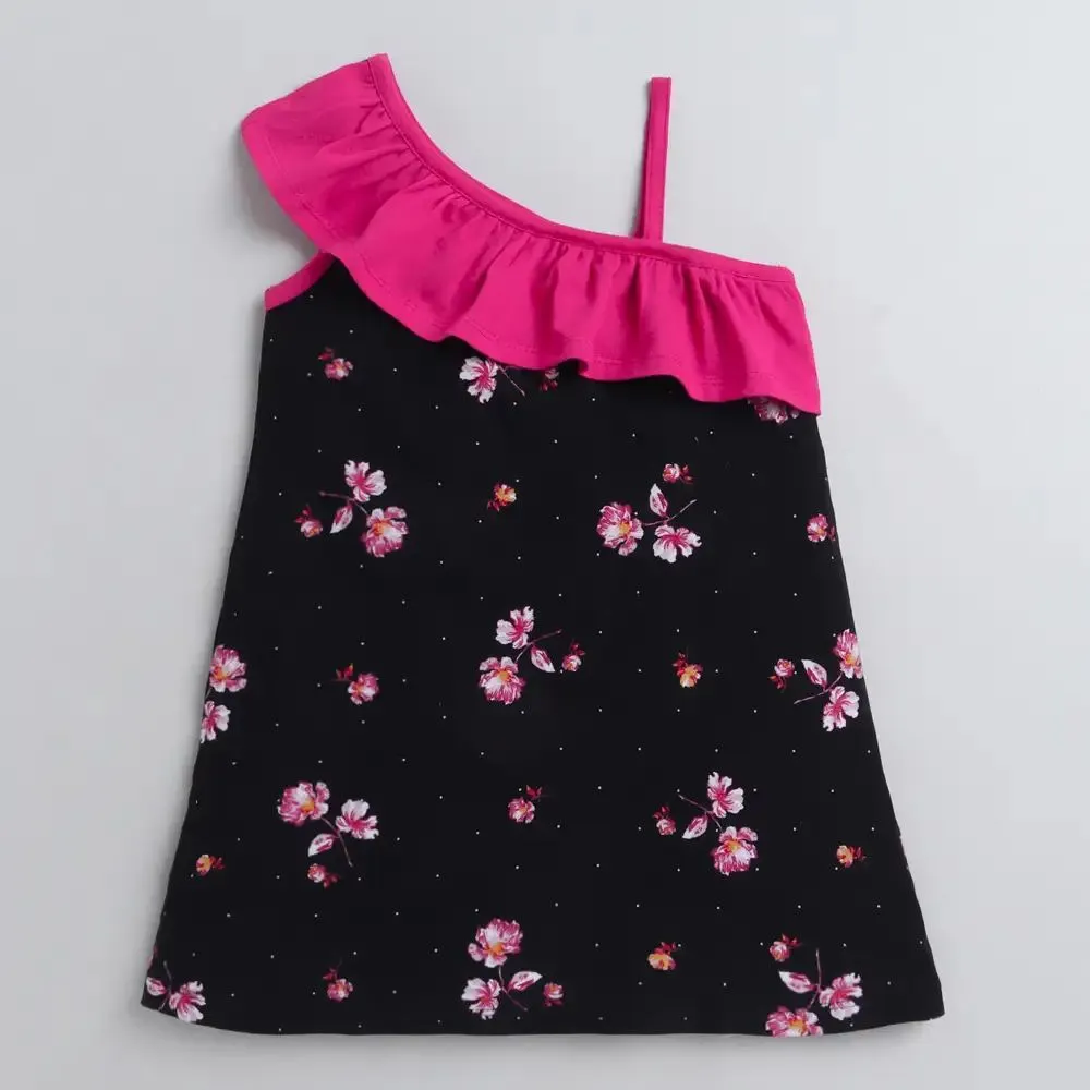 Floral with Front Frill Dress