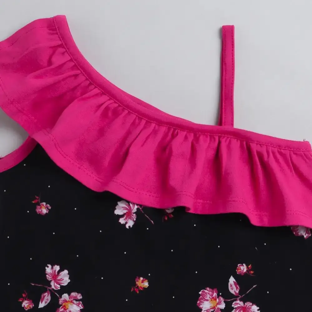Floral with Front Frill Dress
