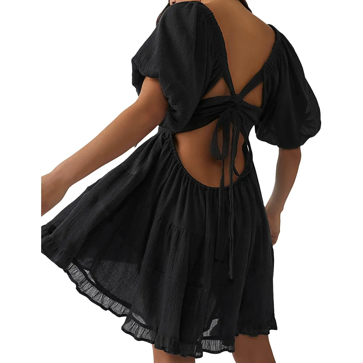 Free People Womens Cotton Smocked Sundress