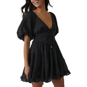 Free People Womens Cotton Smocked Sundress