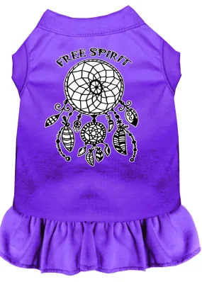 Free Spirit Screen Print Dog Dress Purple 4x (22)