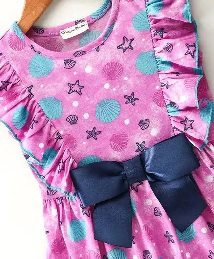 Front Frill with Bow Sea Shell Dress