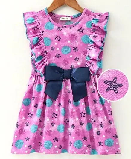 Front Frill with Bow Sea Shell Dress