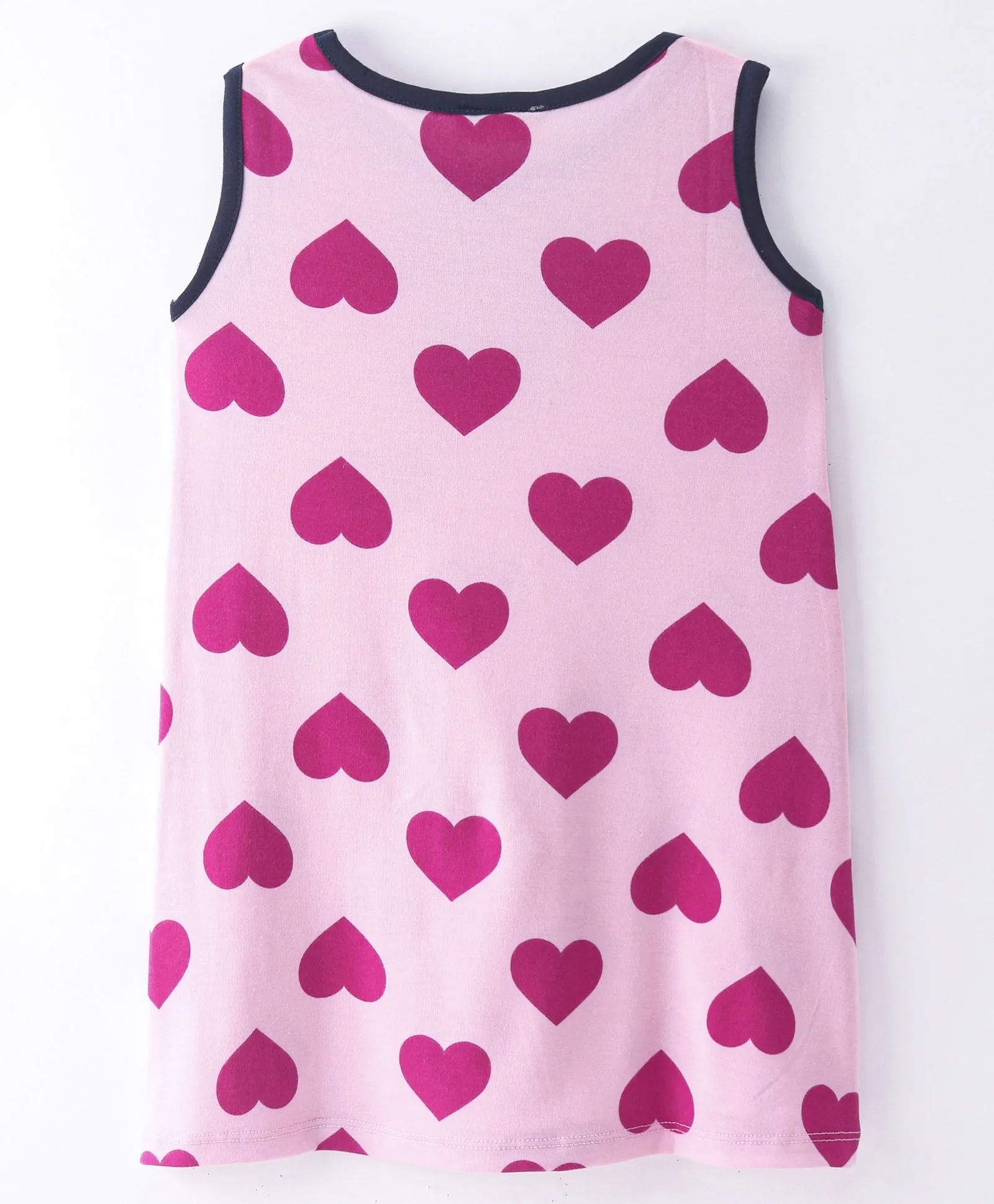 Hearts Printed Straight Sleeveless Dress