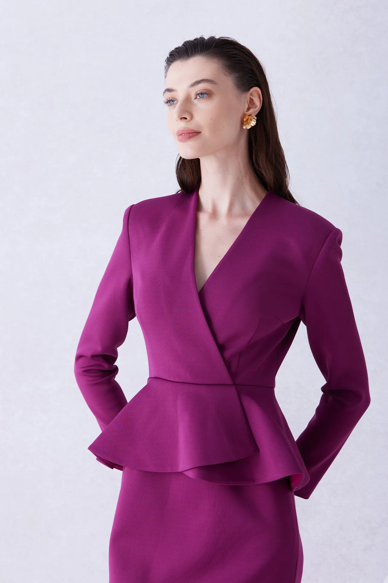 HOURGLASS SHAPE DRESS IN PURPLE