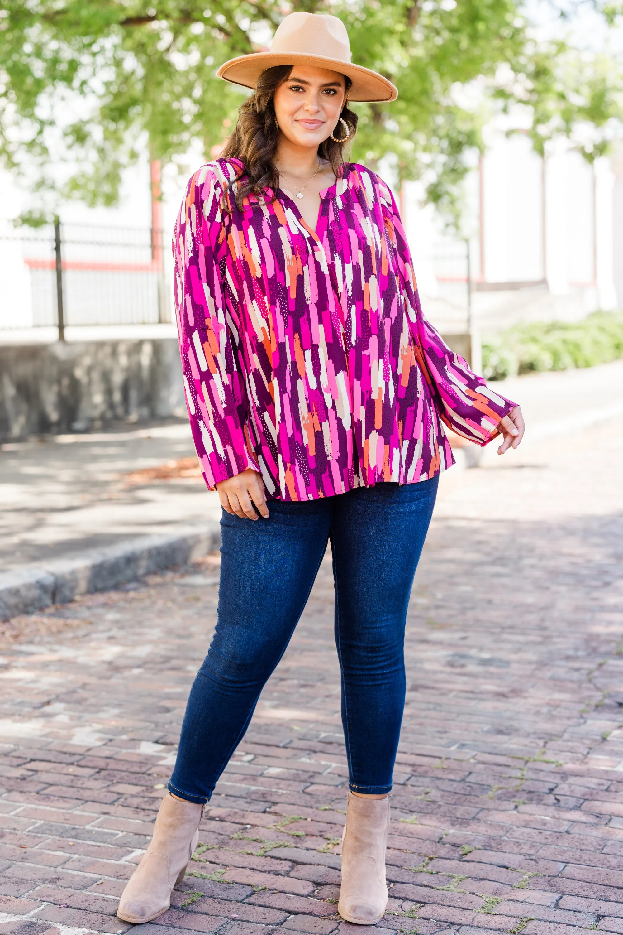 In Office Top, Pink Multi