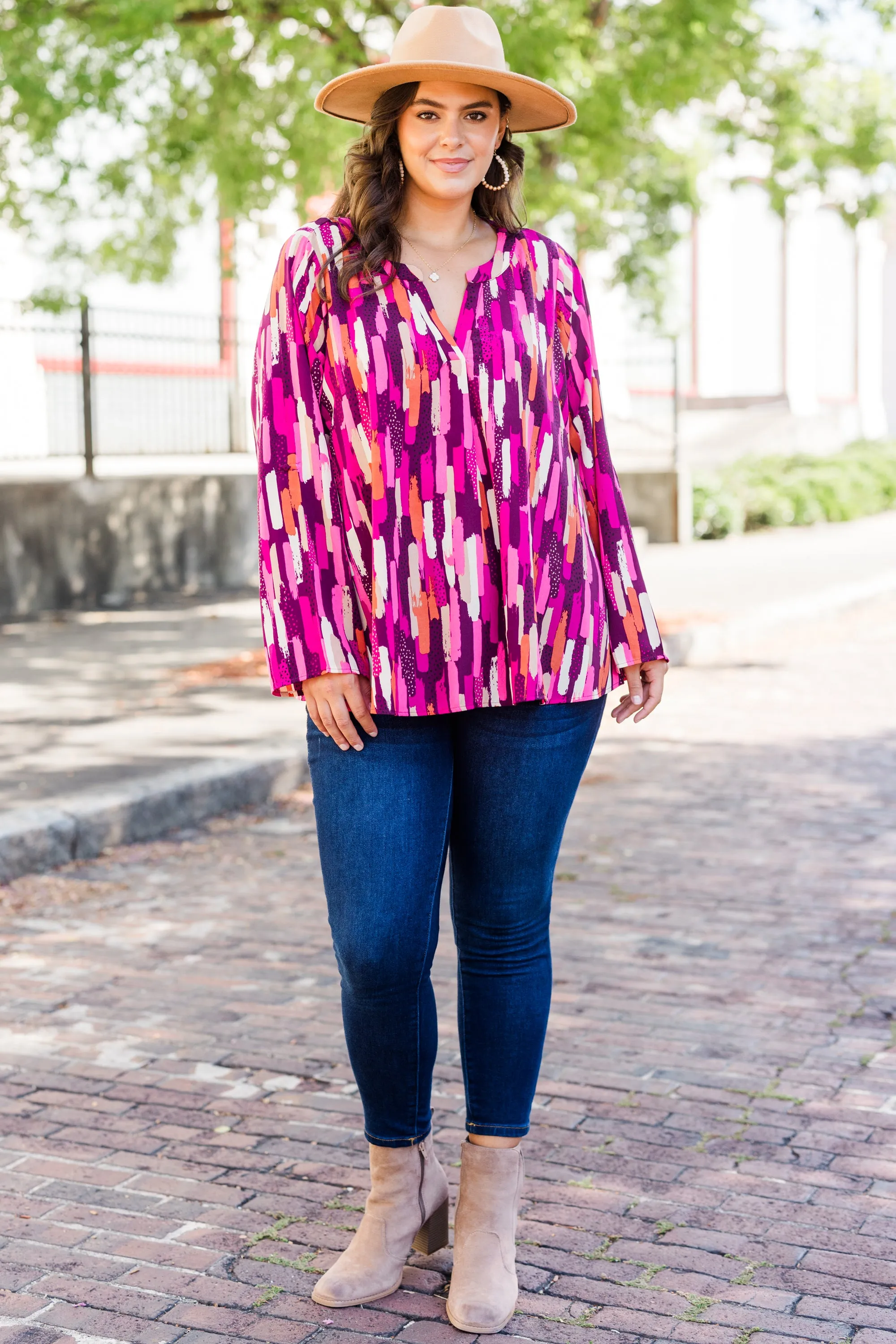 In Office Top, Pink Multi
