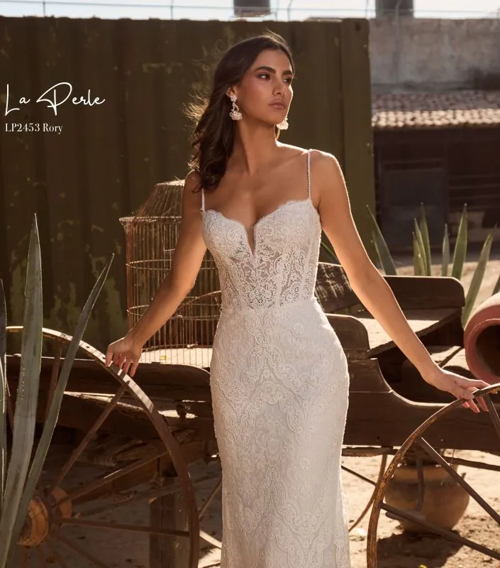 La Perle Size 16 LP2453 Rory Ivory/Ivory Gown